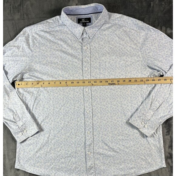Johnston Murphy XC Flex Shirt XL Blue Long Sleeve Flip Cuff Button Up Stretch - Picture 5 of 6